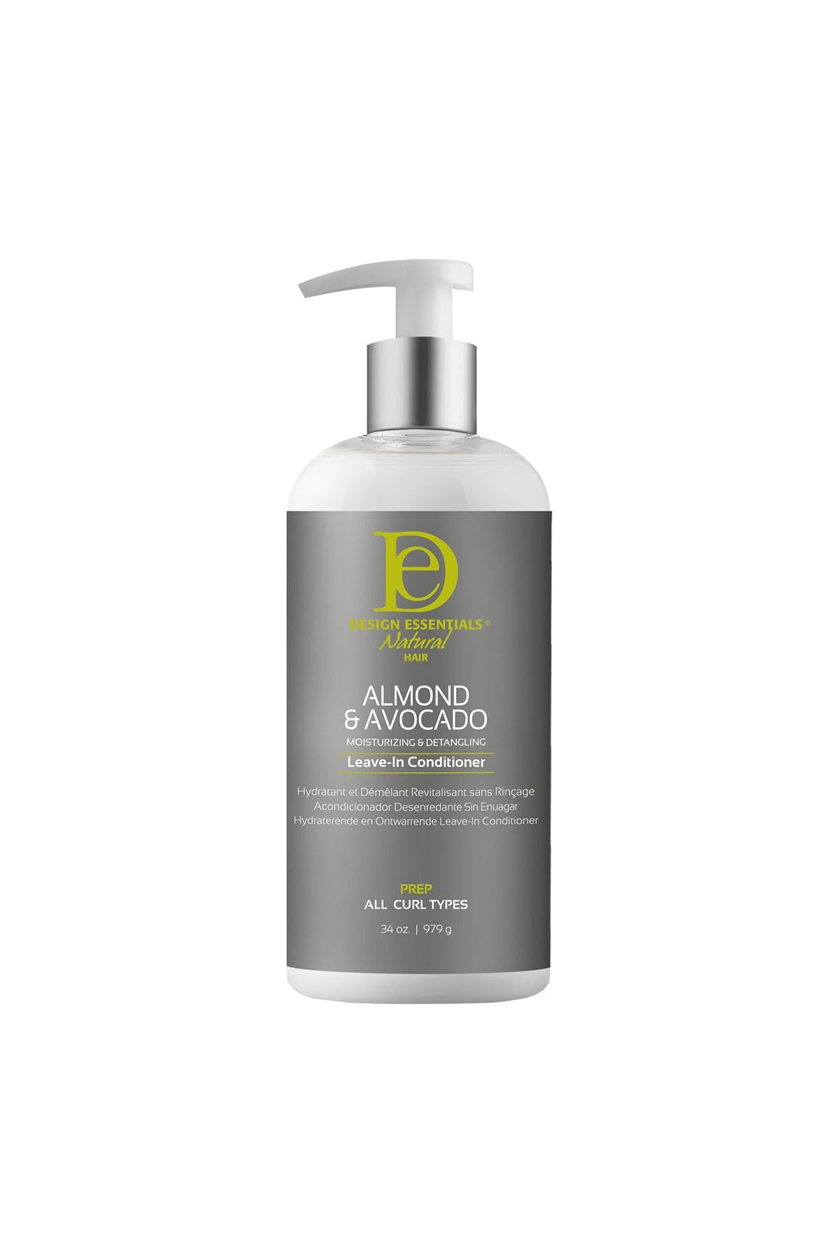 Design Essentials front bottle showing almond and avocado for quick moisturization