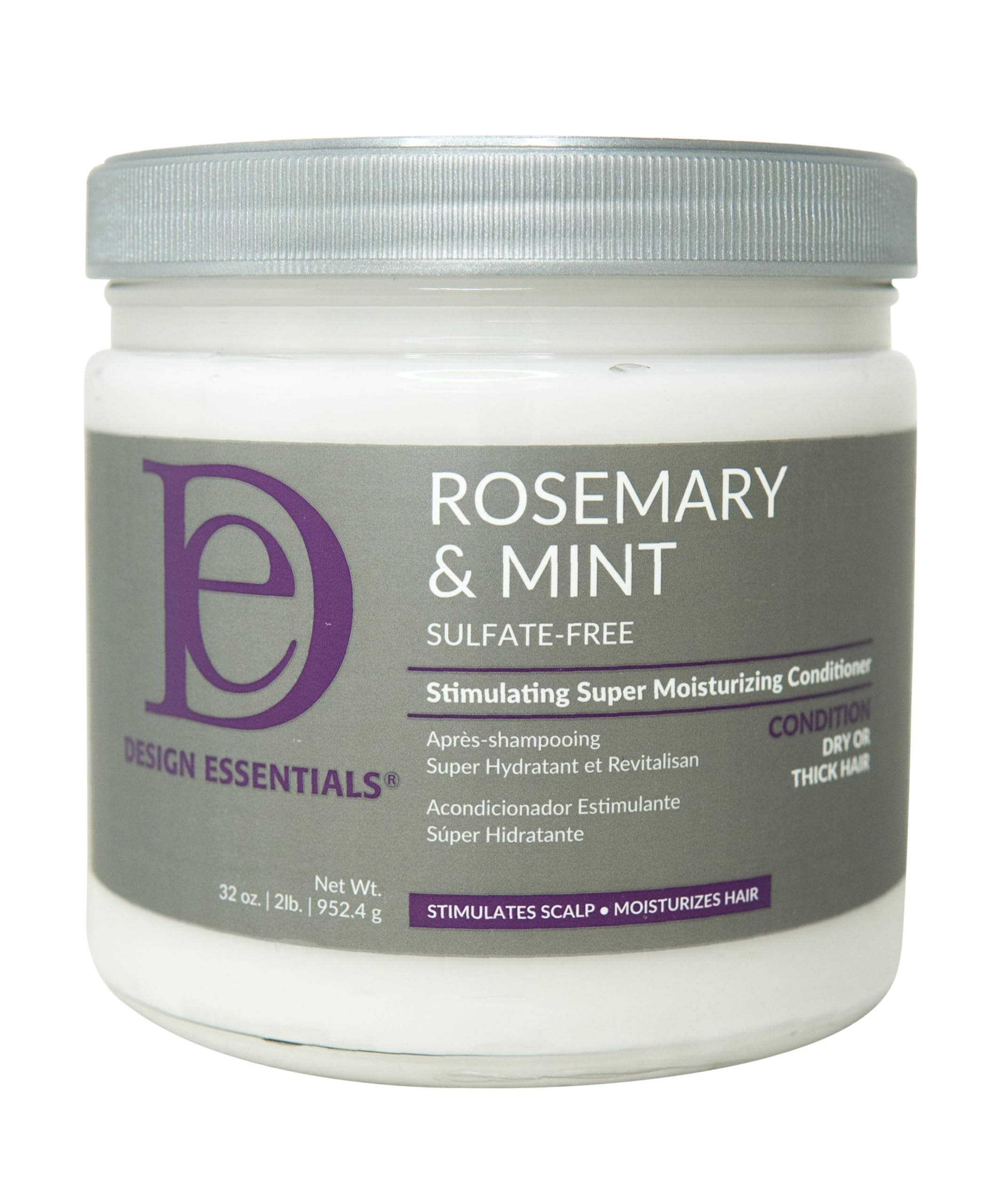 Design Essentials front bottle showing rosemary and mint, clarifies and moisturizes