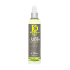 Design Essentials front bottle showing almond and avocado benefits for hydrated curls