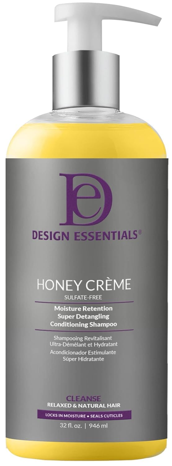 Design Essentials bottle front packaging showing label and size, for clear product identification and trust