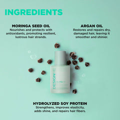 Design.Me GLOSS.ME applied to damp hair showing smoother detangling benefit