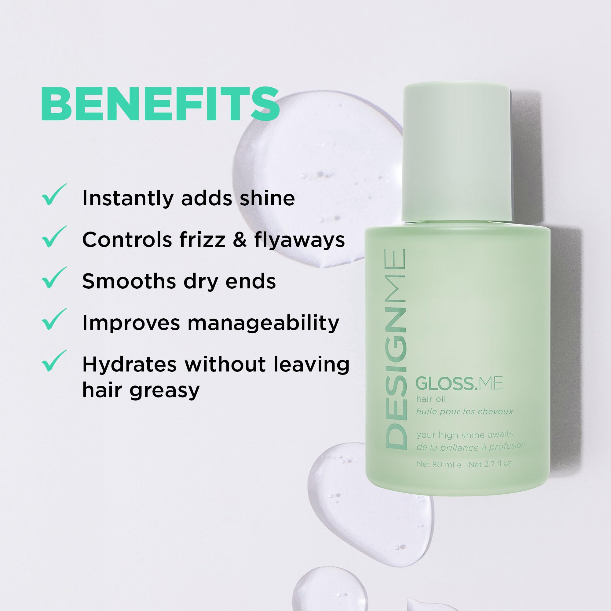 Design.Me GLOSS.ME pump close-up highlighting precise dispensing for minimal waste