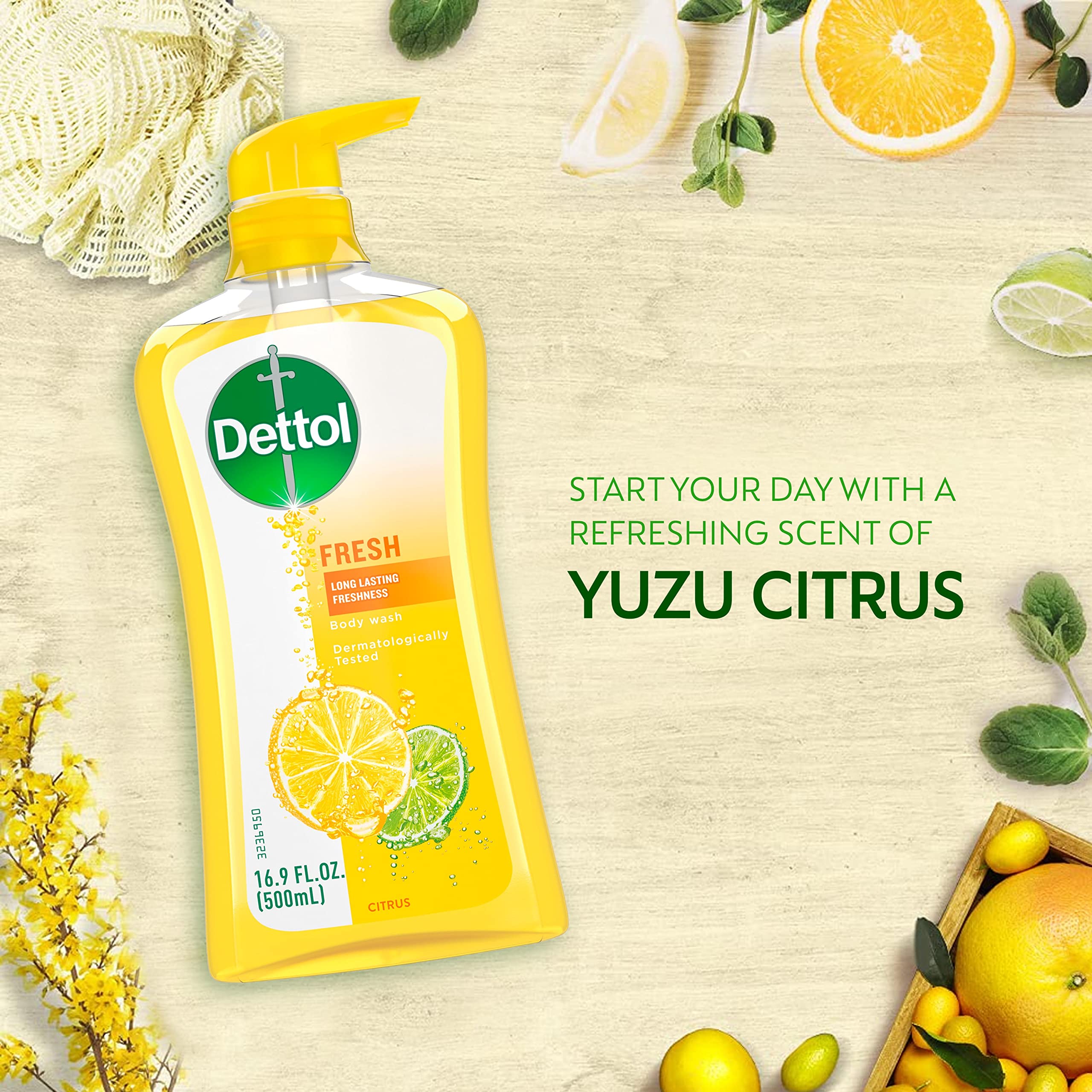 Dettol bottle alongside other skincare items showing routine compatibility