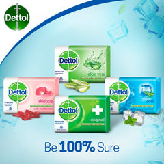 Family bathroom scene with Dettol Cool Soap pack illustrating everyday home use