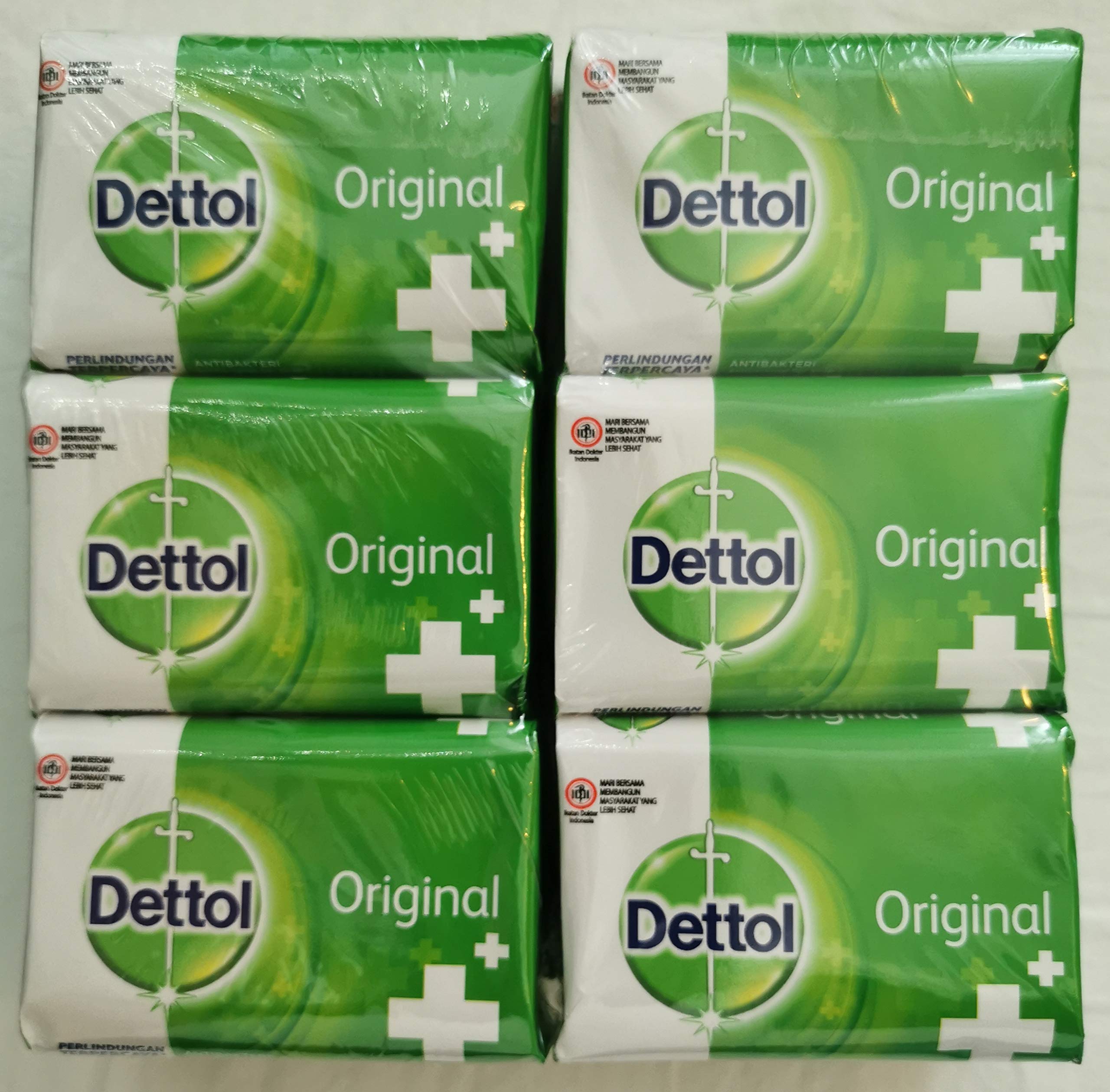 Dettol soap front packaging showing six bars and hygienic protection