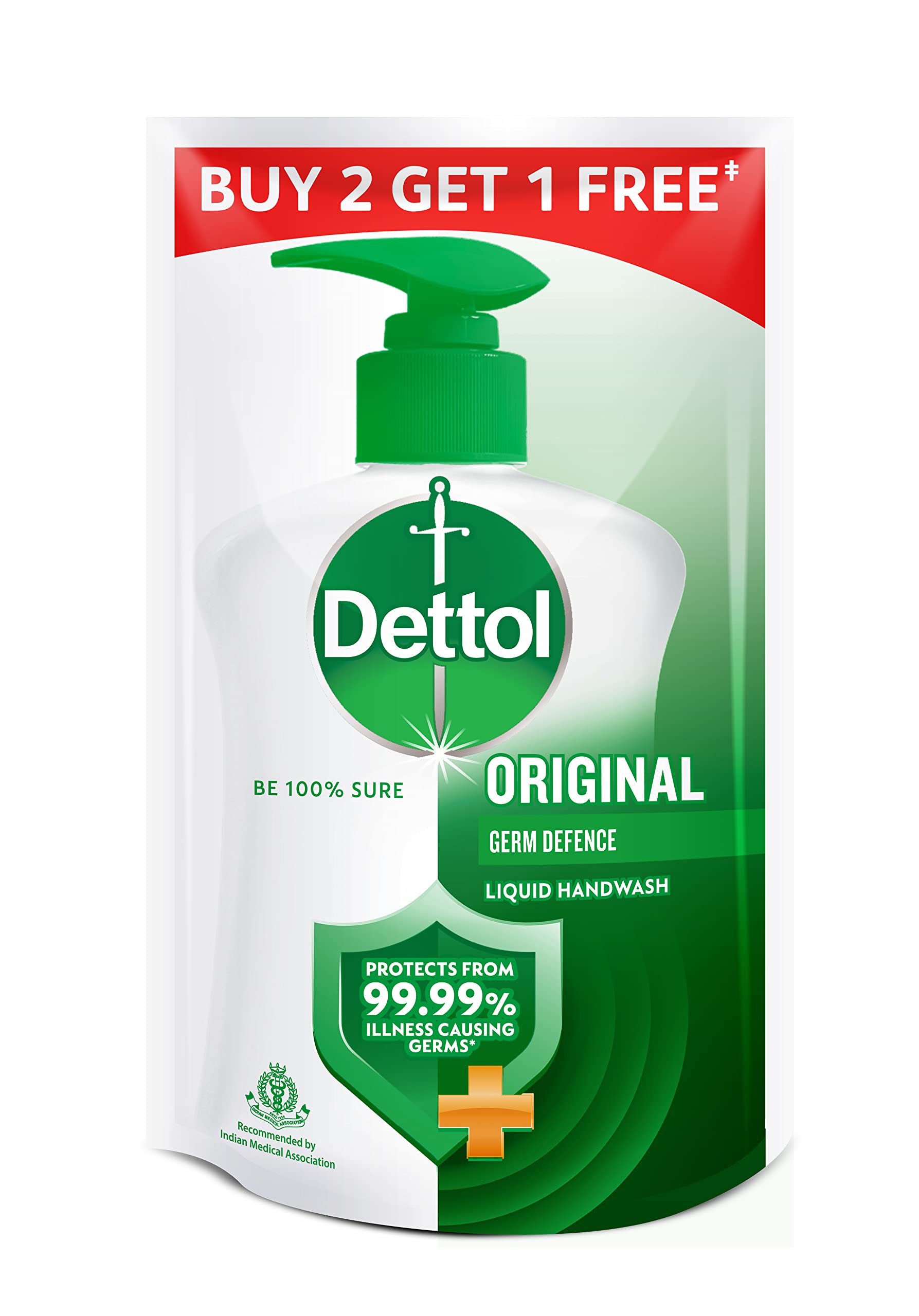 Dettol original refill front packaging showing brand and size benefits