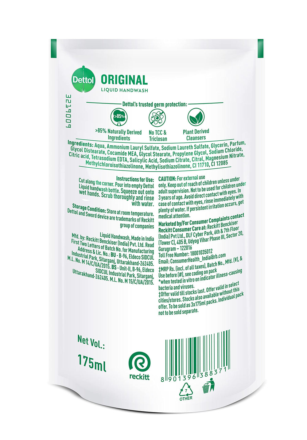 Dettol refill close-up nozzle for easy pouring and spill reduction