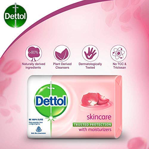 Close-up of Dettol soap surface texture highlighting gentle lathering