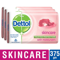Dettol skincare three bars arranged to show value pack convenience