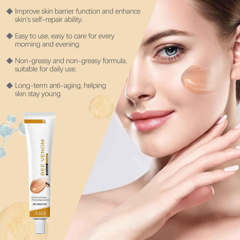 Deuiosna serum stick applied to skin for targeted firming and wrinkle smoothing