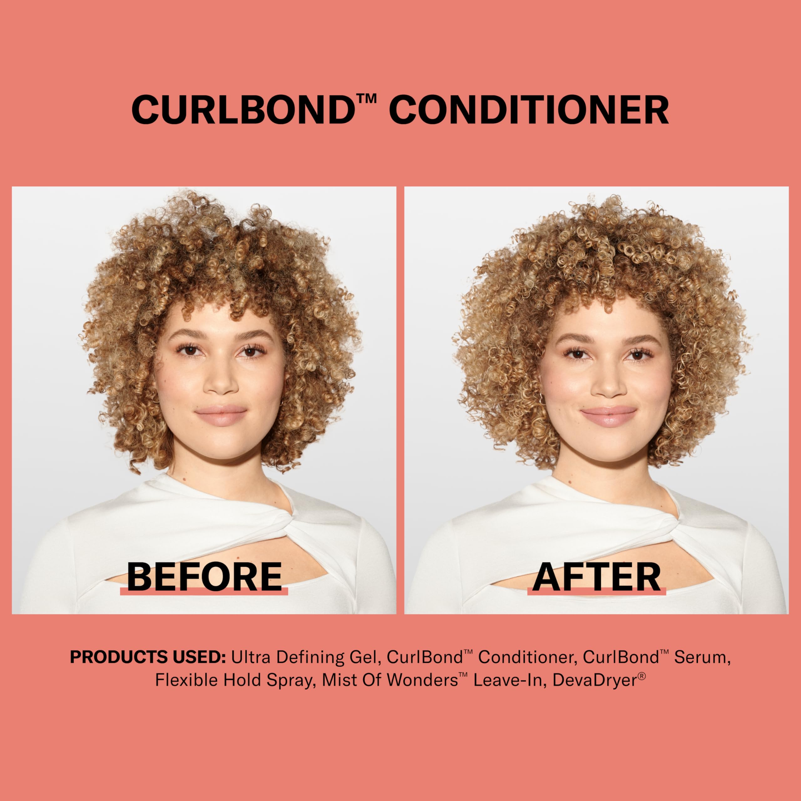 DevaCurl conditioner being applied to curls demonstrating easy detangling