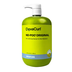 DevaCurl No-Poo Original front bottle showing label and benefit shine