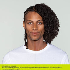 DevaCurl No-Poo Original being applied to wet curls to improve manageability