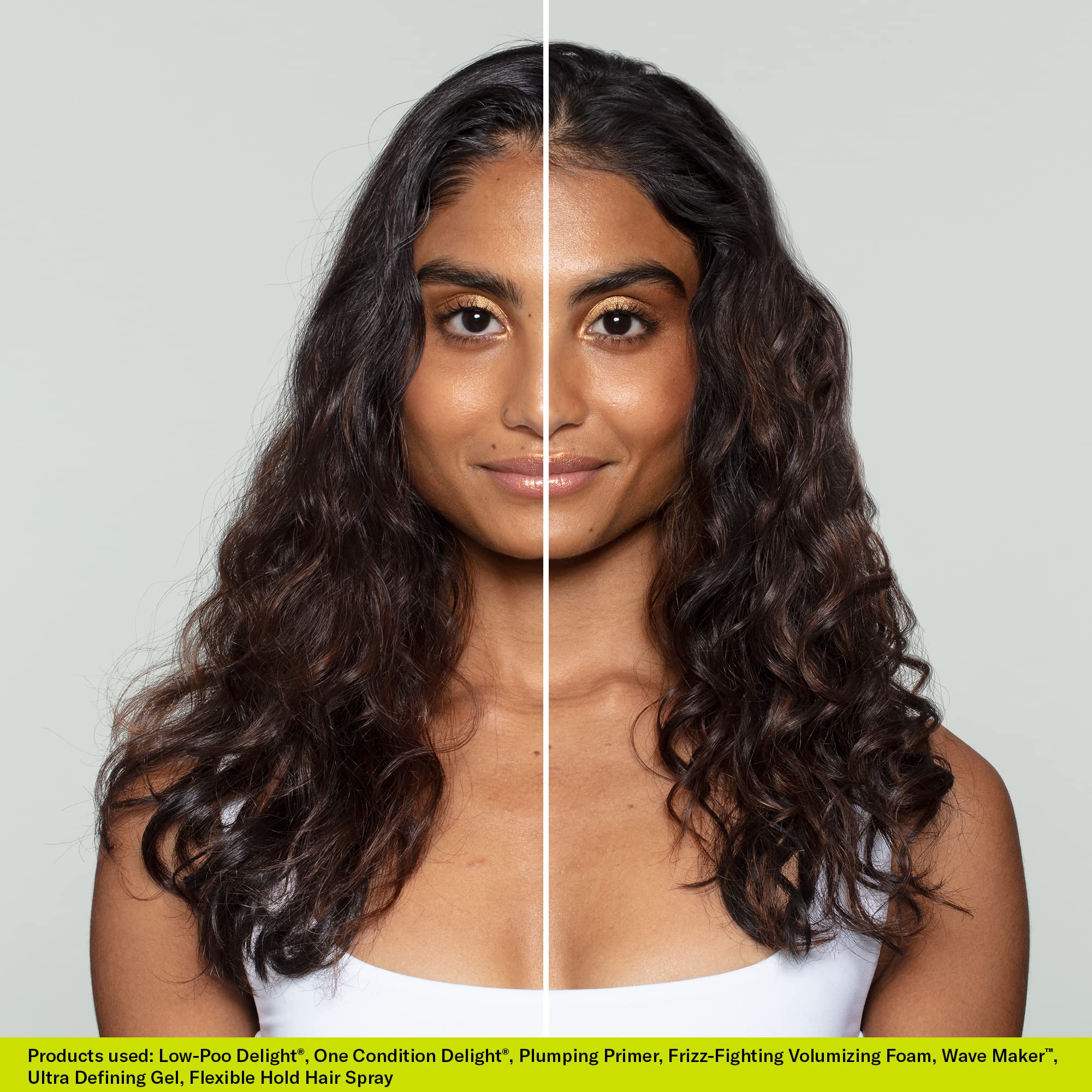 DevaCurl One Condition Decadence pumped onto hand showing easy dispensing and control