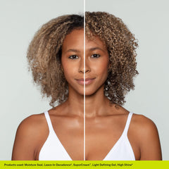 DevaCurl styling in use on curly hair demonstrating defined bounce