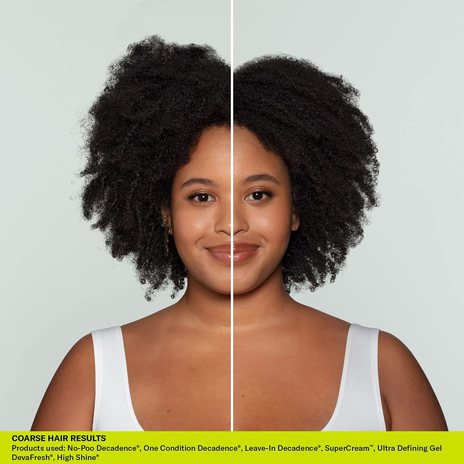 DevaCurl being smoothed into wet hair to show frizz control and clumping benefit