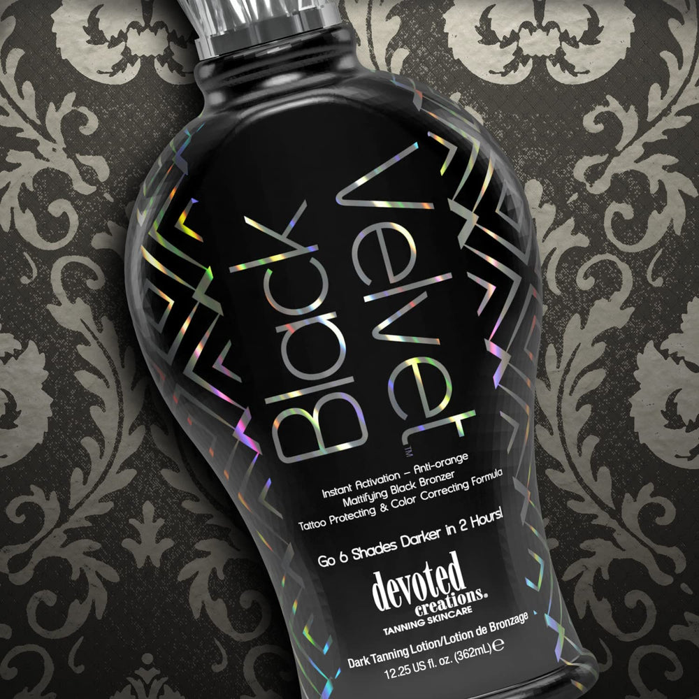 Devoted Creations bottle on vanity highlighting fragrance and luxury