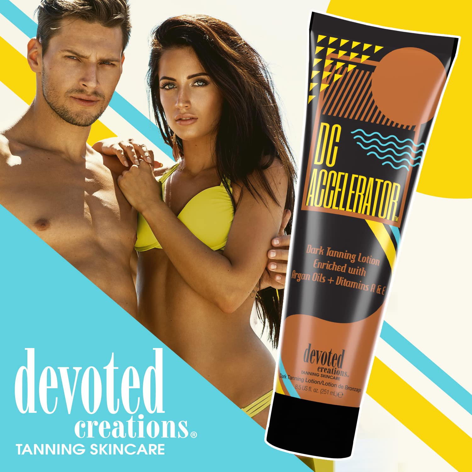 Devoted Creations applied on forearm illustrating even coverage and deeper tan potential