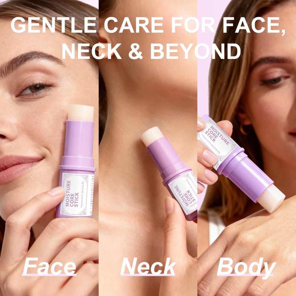Devyonder balm used on face and neck showing quick absorption and even coverage