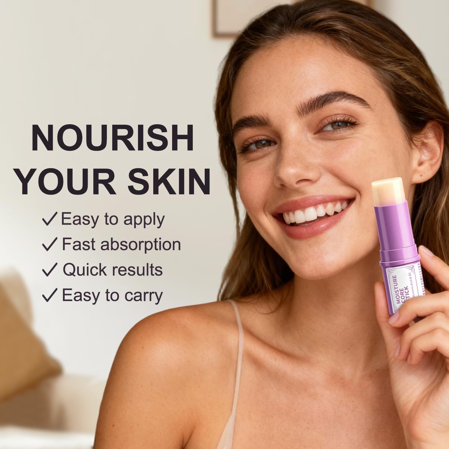 Devyonder balm on bathroom vanity in lifestyle scene promoting daily routine ease