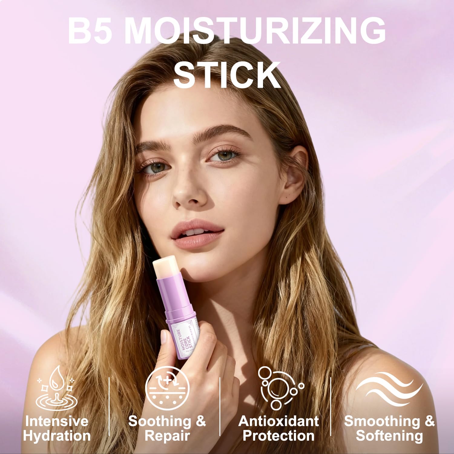 Devyonder stick being applied under eye demonstrating precise, mess-free hydration