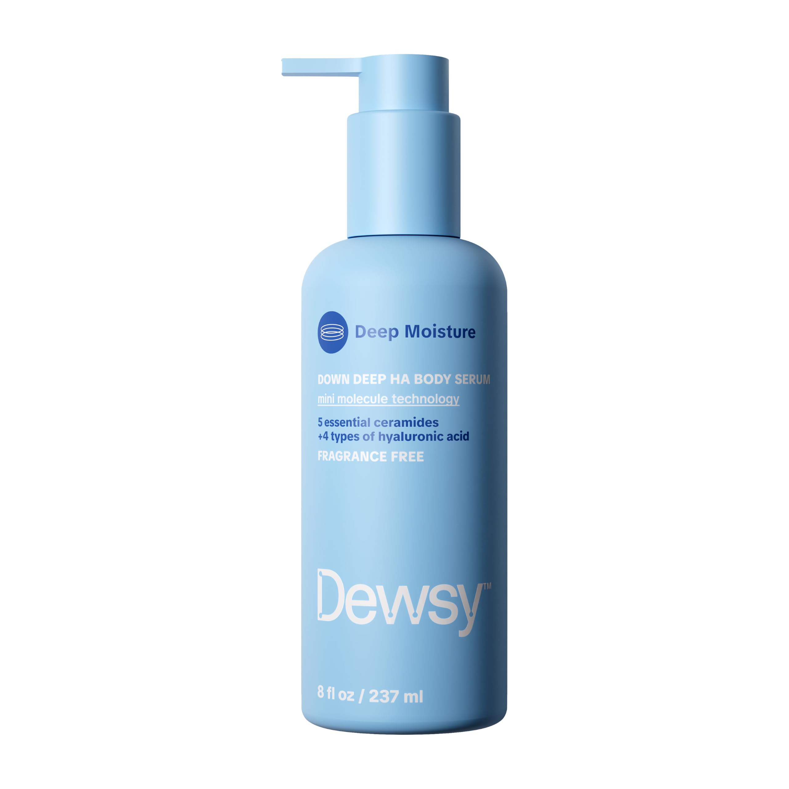 Dewsy Down Deep front bottle view showing label and unscented benefit
