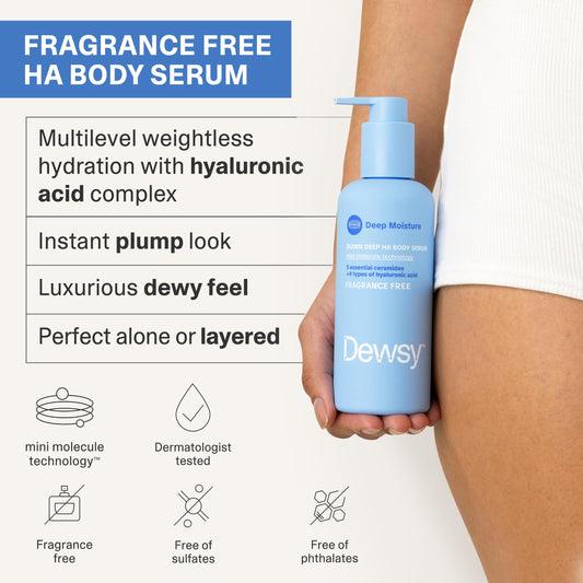 Dewsy Down Deep gel texture close-up demonstrating quick absorption
