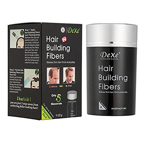 Dexe black powder close-up revealing cotton fiber texture for natural volume