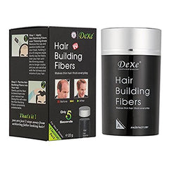 Dexe black powder close-up revealing cotton fiber texture for natural volume