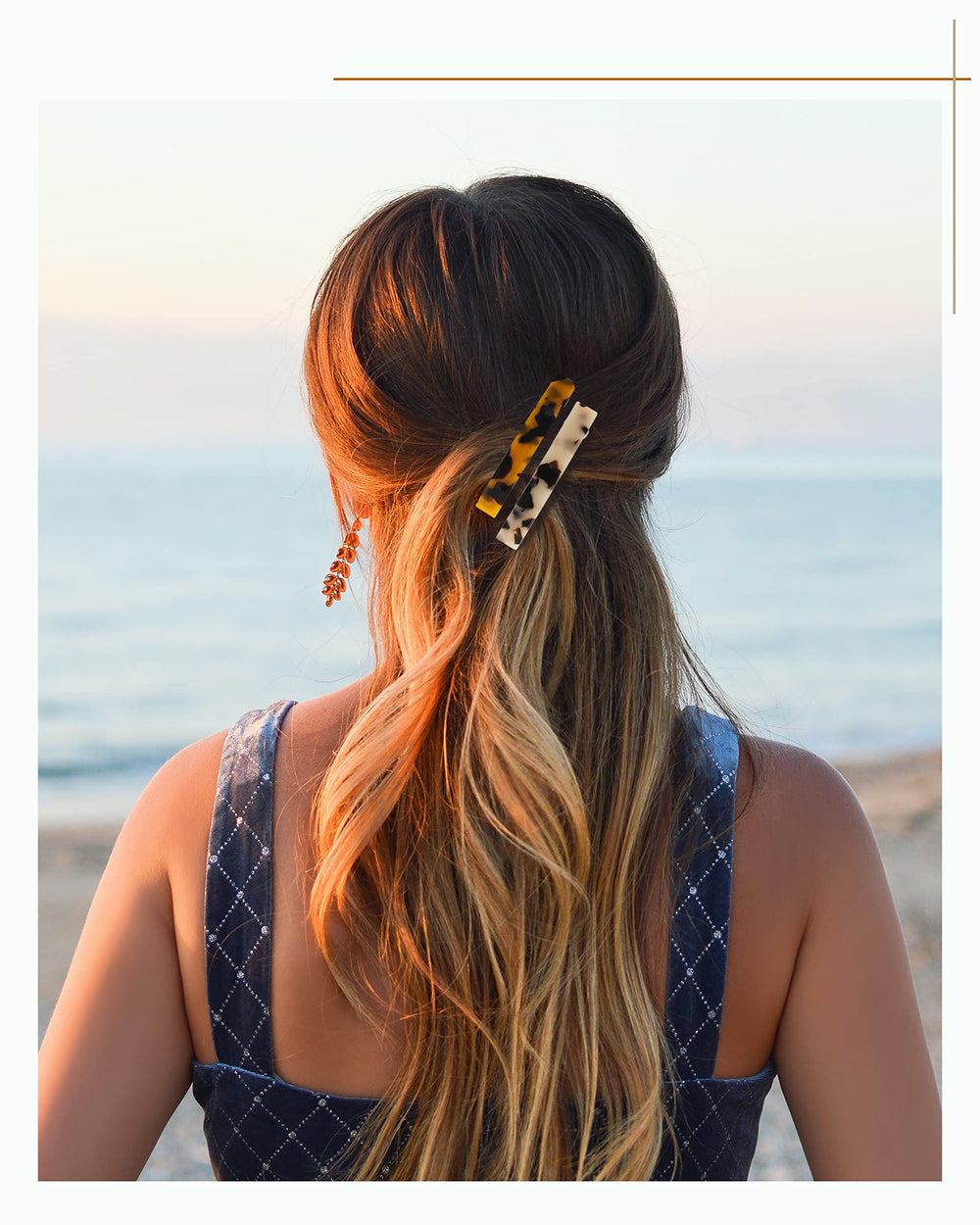 DF DUALFERV barrette securing a half-up hairstyle for tidy, no-slip styling