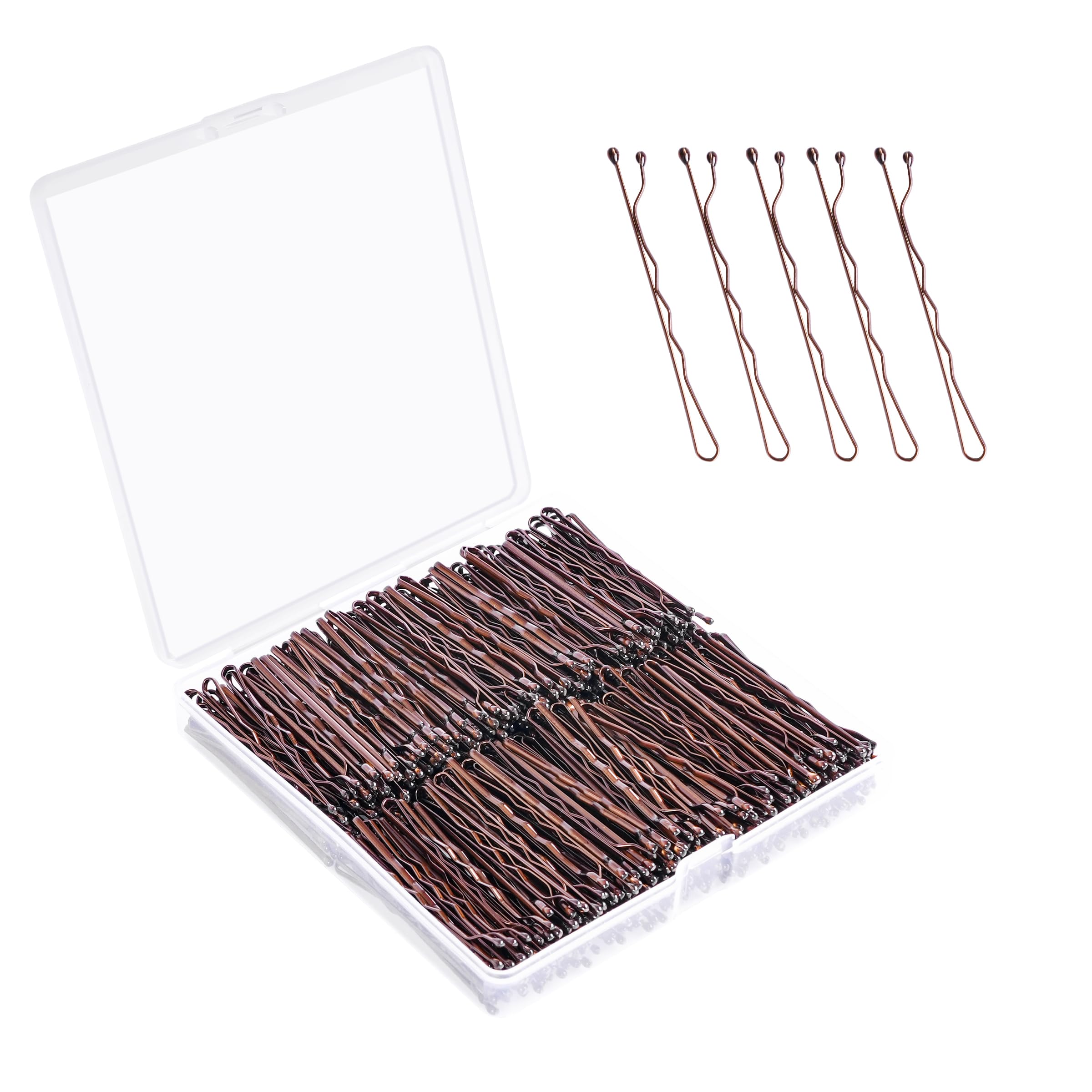 DF DUALFERV front packaging showing 360 brown bobby pins and storage box, convenient supply