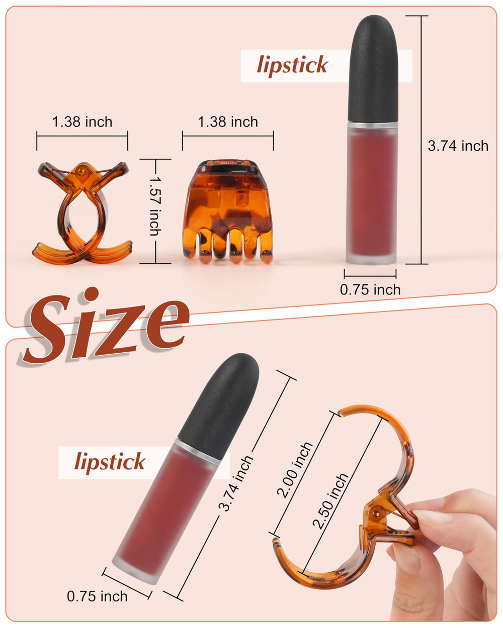 DF DUALFERV clips beside ruler showing 1.38 inch size for travel
