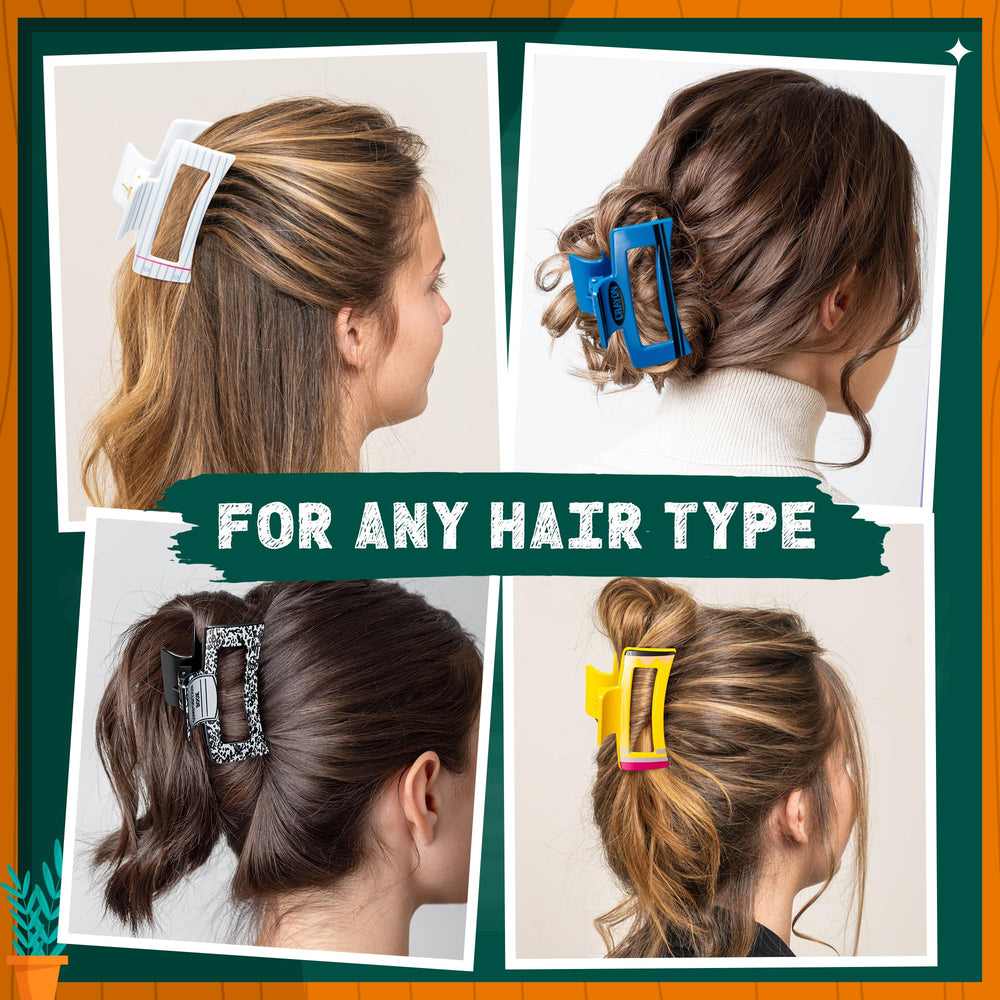 DFuniuxin clips next to ruler showing 3.3 x 1.7 inches size for hair sections