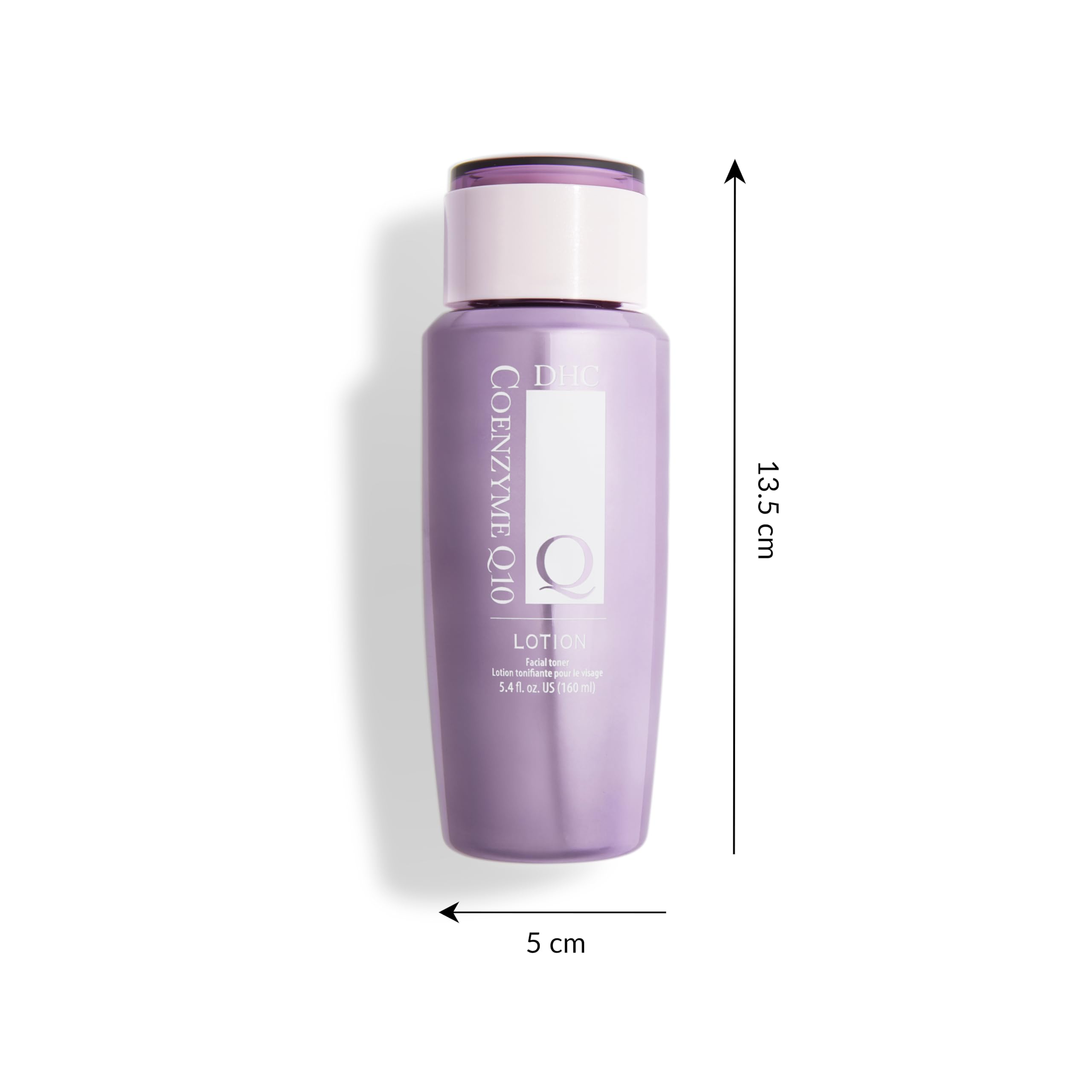 DHC CoQ10 lotion bottle beside serum illustrating improved product absorption benefit