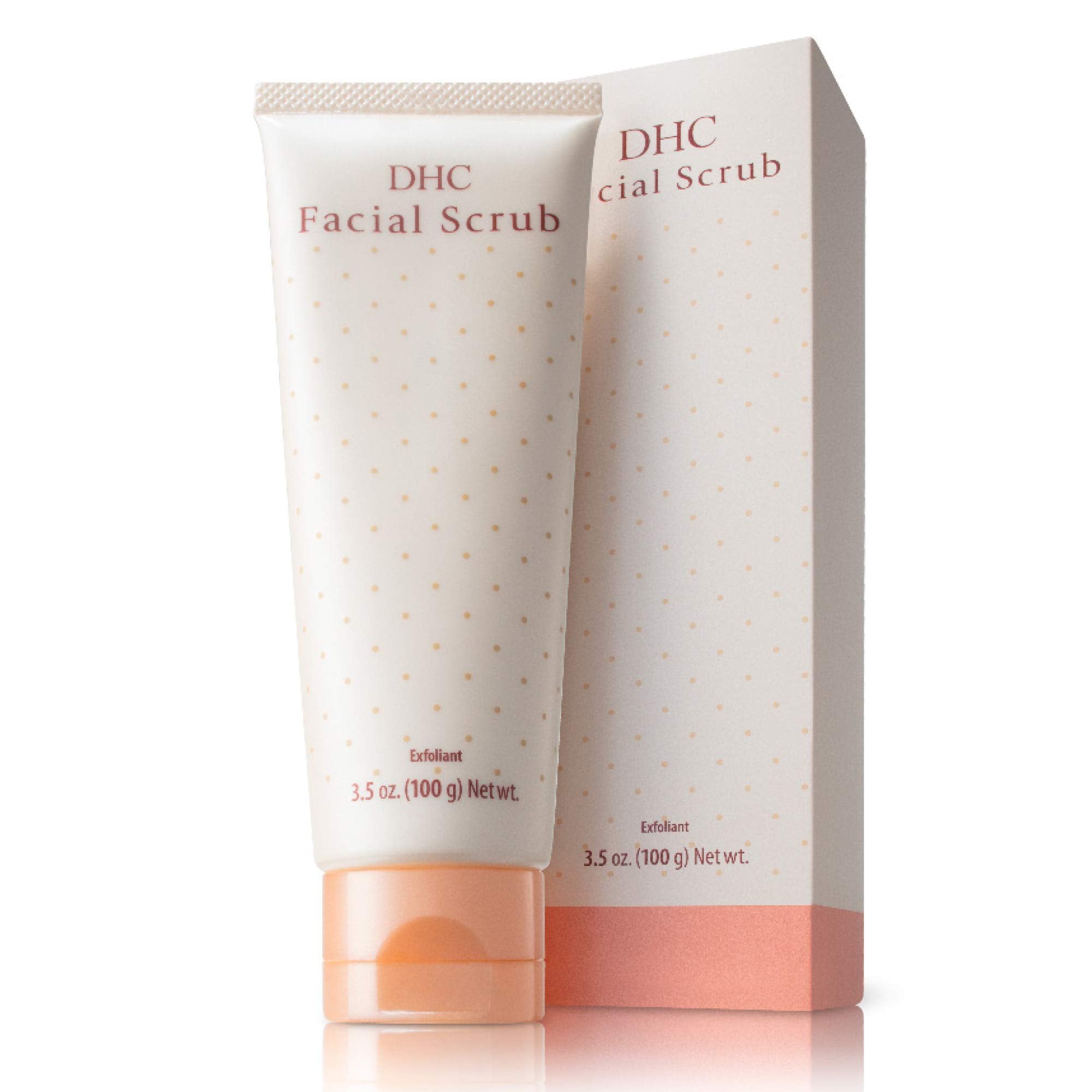 DHC facial scrub creamy texture close-up highlights gentle exfoliation
