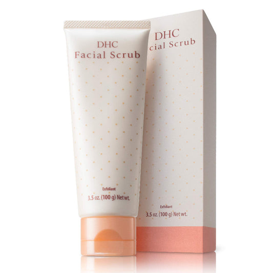 DHC facial scrub creamy texture close-up highlights gentle exfoliation