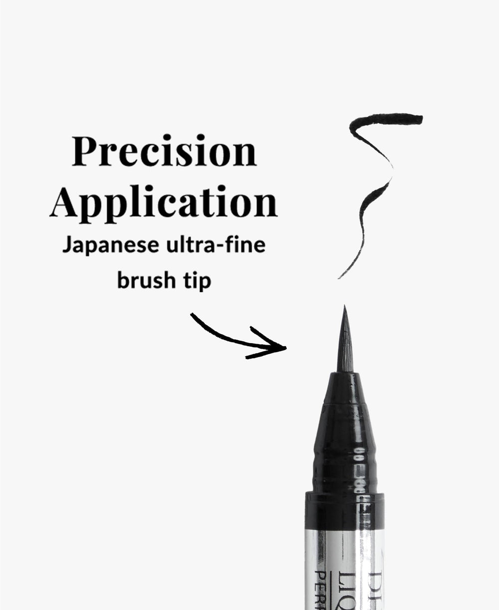 DHC liquid eyeliner EX cap and label detail showing brand and product name