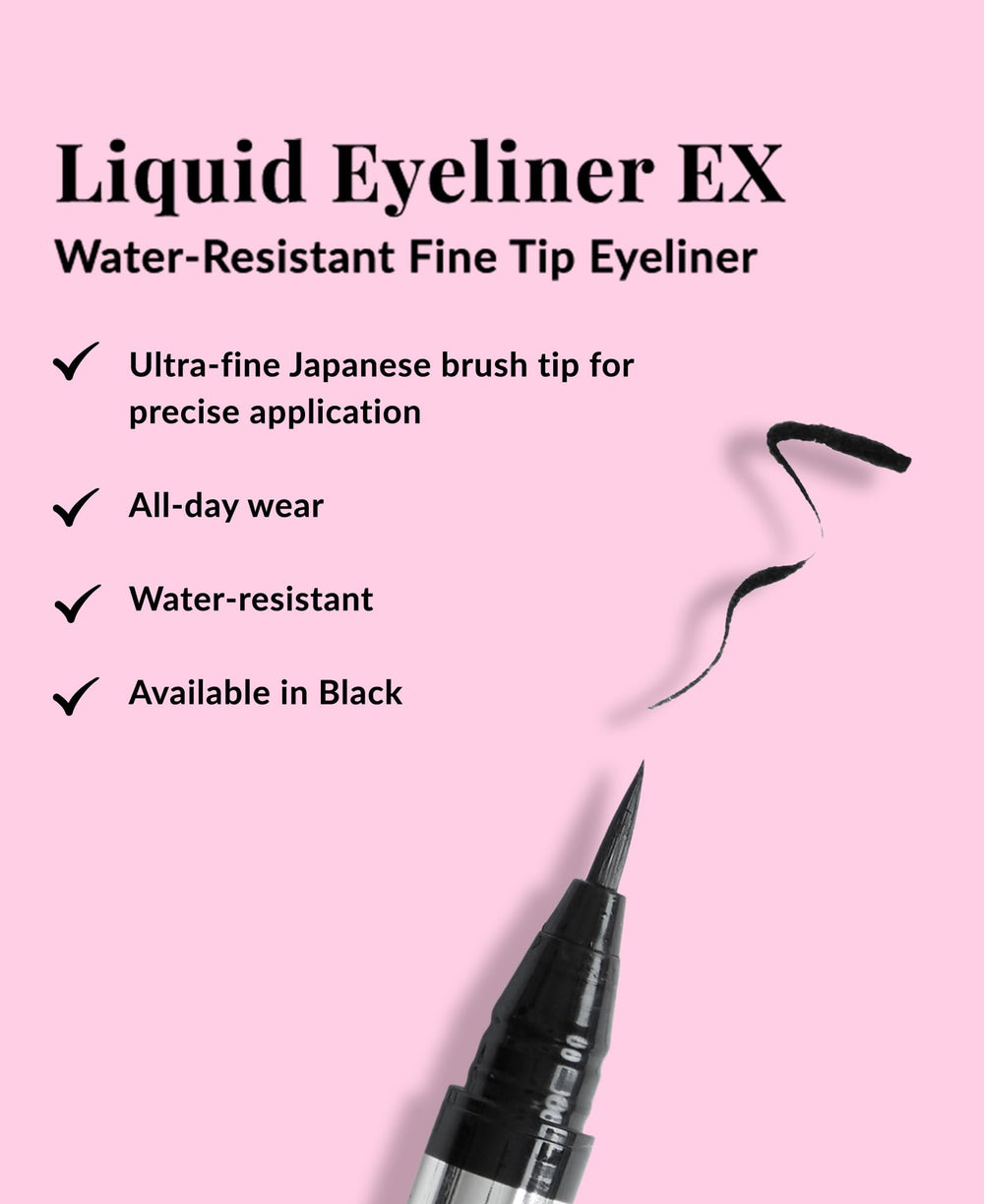 DHC liquid eyeliner EX fine brush tip close-up for precise thin lines