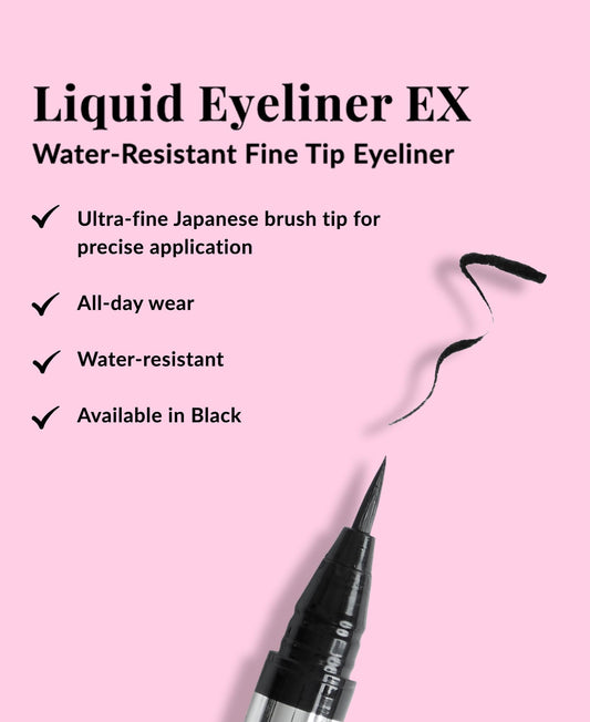 DHC liquid eyeliner EX fine brush tip close-up for precise thin lines