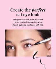 DHC liquid eyeliner EX ink flow demonstration showing smooth pigment delivery
