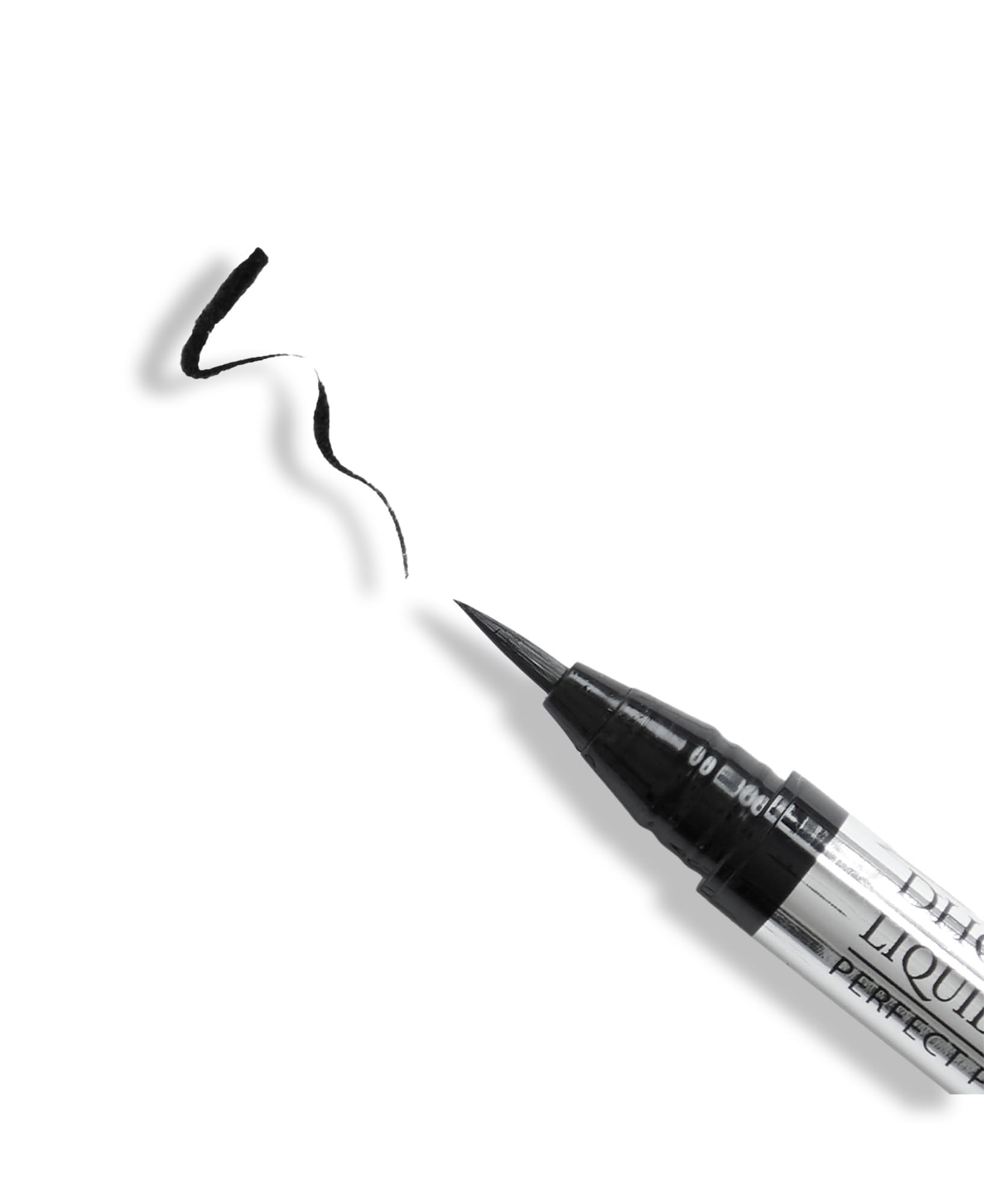 DHC liquid eyeliner EX winged eye look illustrating long-lasting definition