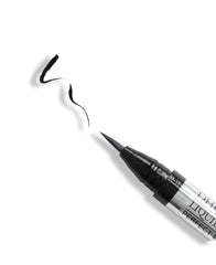 DHC liquid eyeliner EX winged eye look illustrating long-lasting definition