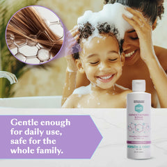 DHS conditioning rinse on shower shelf for easy-access daily use benefit