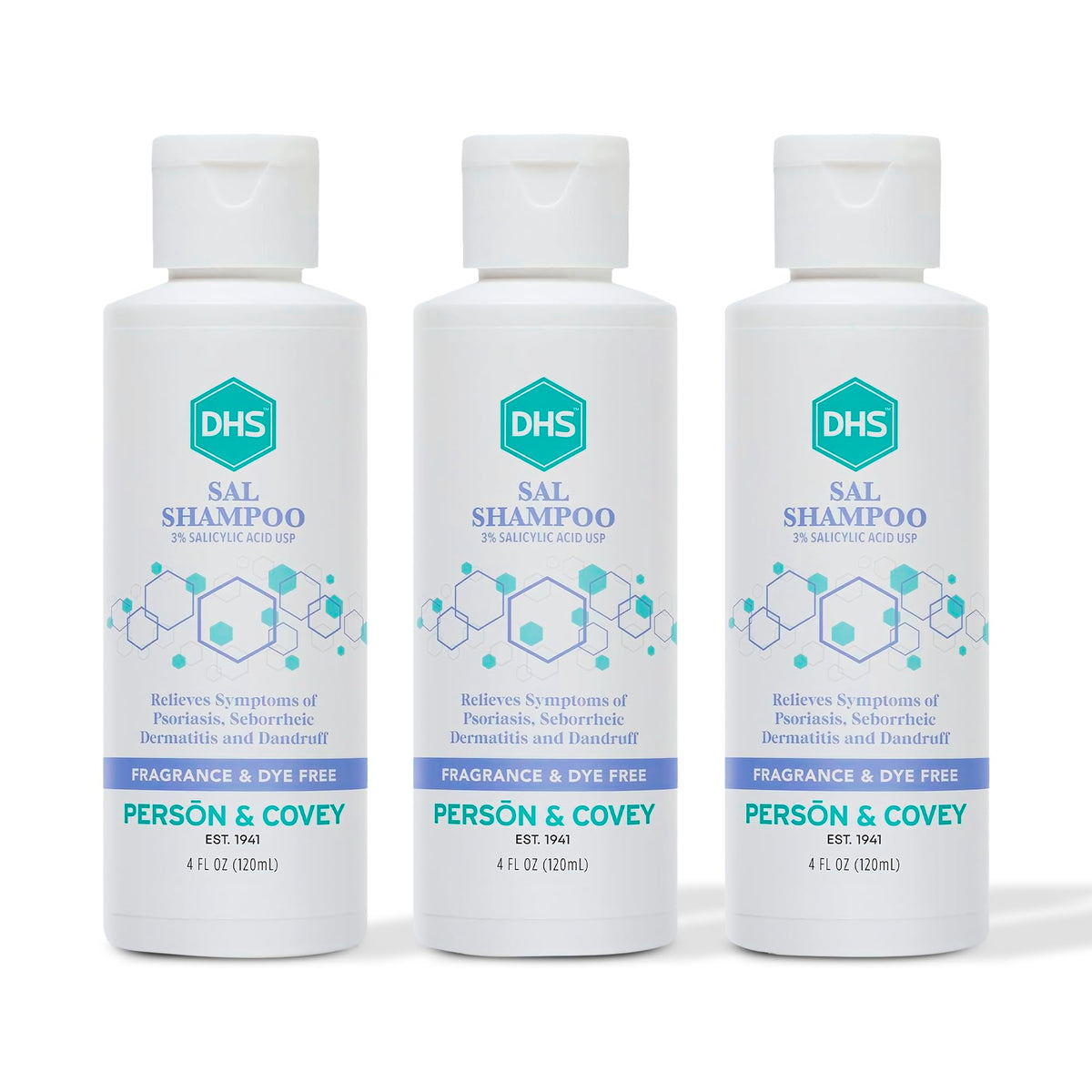 DHS SAL shampoo front bottle showing size and medicated benefit
