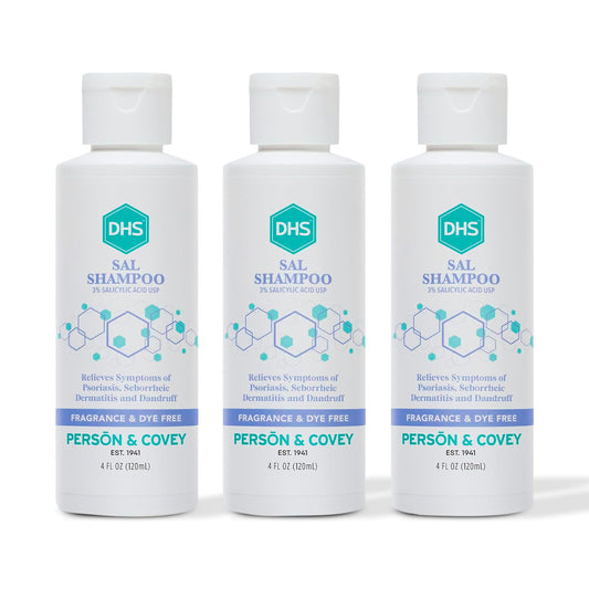 DHS SAL shampoo front bottle showing size and medicated benefit