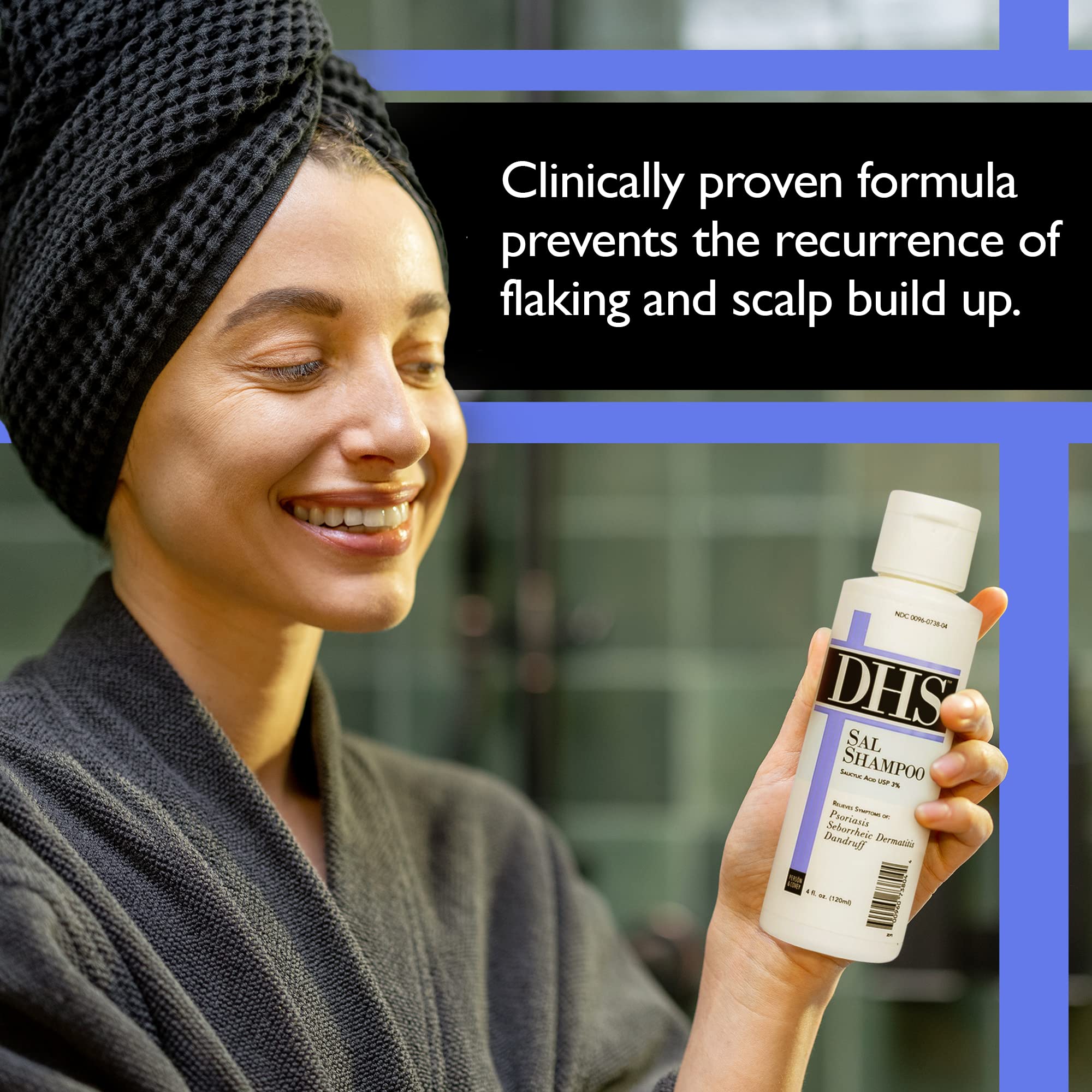 DHS SAL shampoo lather texture demonstrating effective cleansing
