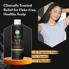 Open DHS cap and thick shampoo texture illustrating controlled application benefit