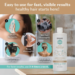 DHS zinc shampoo creamy lather demonstration for effective clarifying rinse