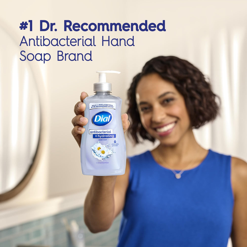 Dial bottle on bathroom counter in lifestyle scene showing home-ready appeal