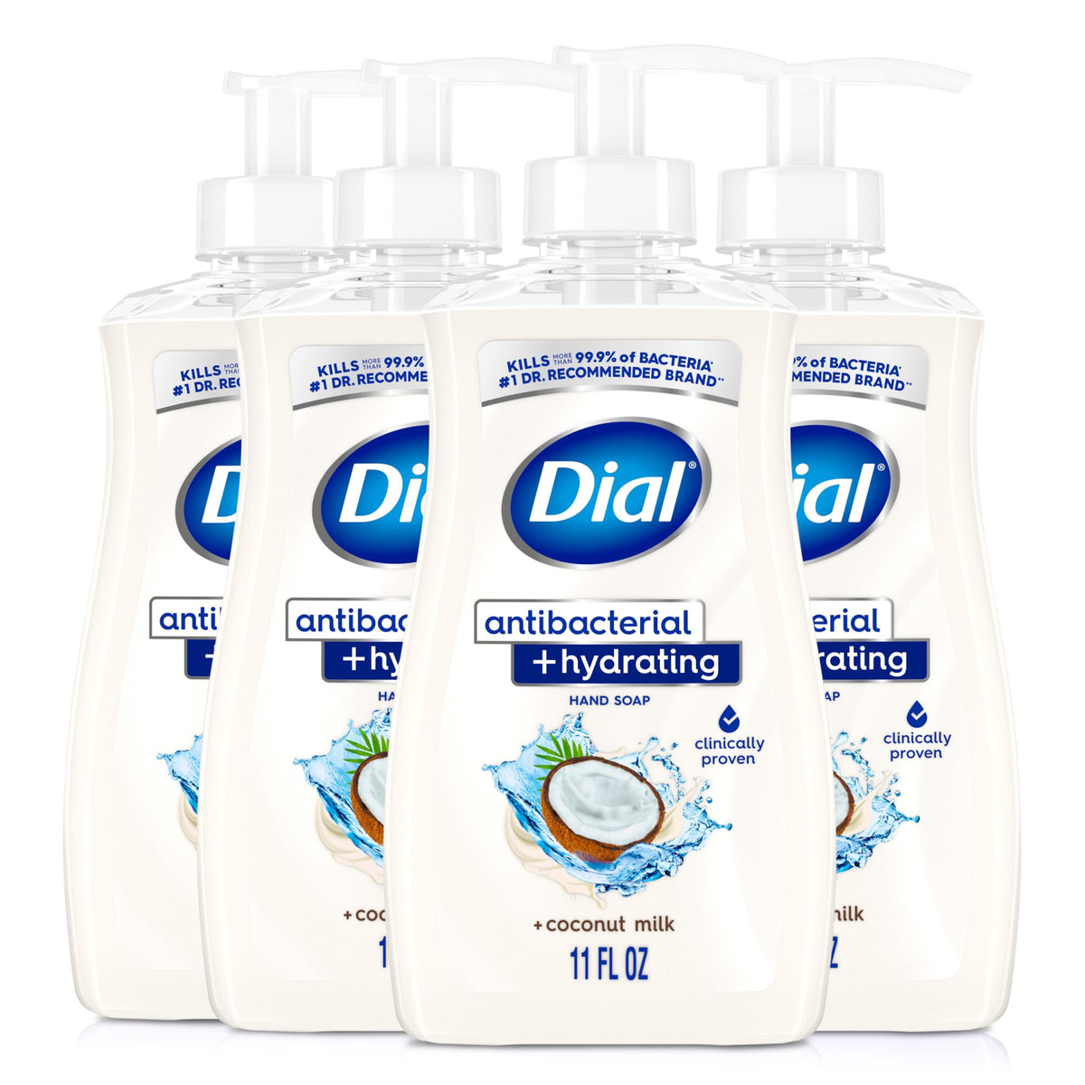 Dial front packaging showing coconut milk scent and moisturizing benefit